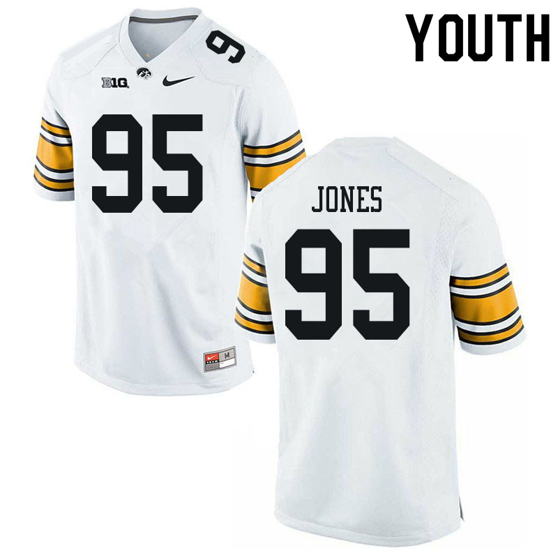 Youth #95 Logan Jones Iowa Hawkeyes College Football Jerseys Sale-White